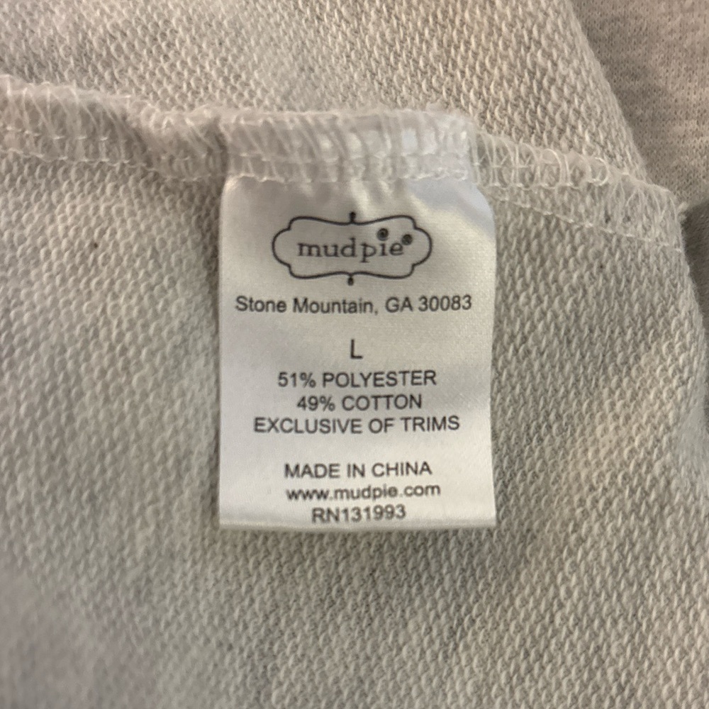 Mud Pie Heather Gray Babydoll Sweatshirt – Size Large - Picture 5 of 6